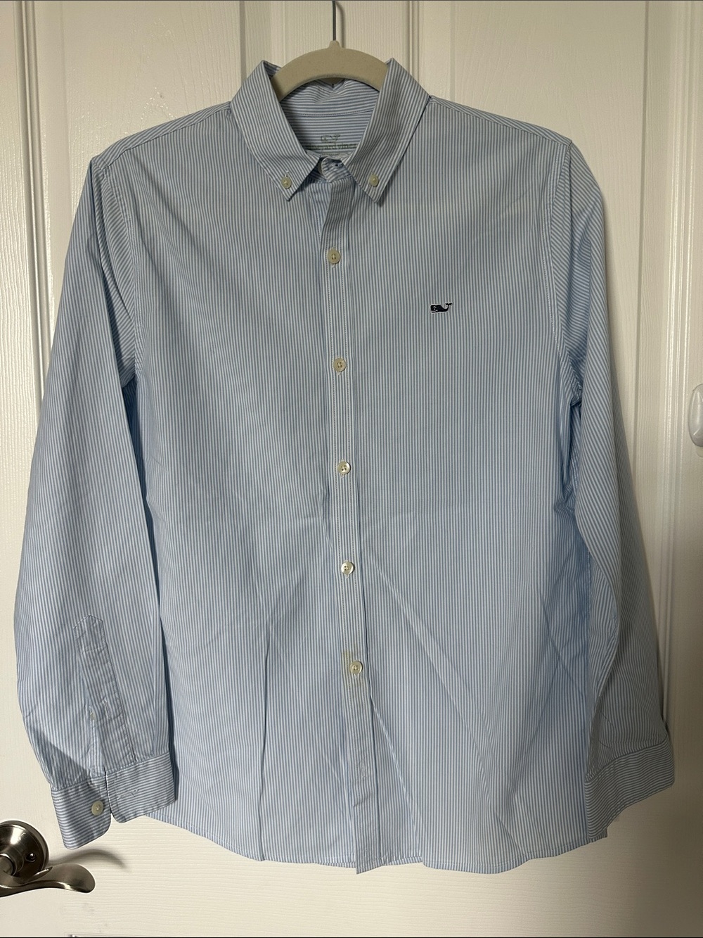 Vineyard Vines Light Blue and White Pinstripe Button-Down Shirt - Men
